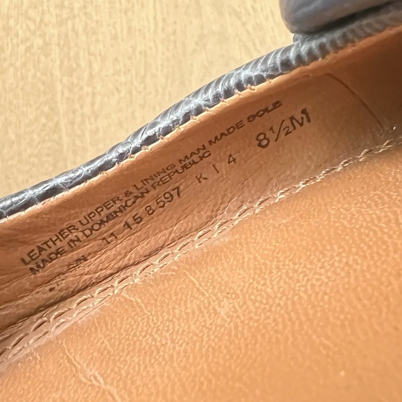 Tory Burch Mini Miller Leather Logo Flats Matte Micro Tejus Print Navy Blue 8.5 - Picture 12 of 13